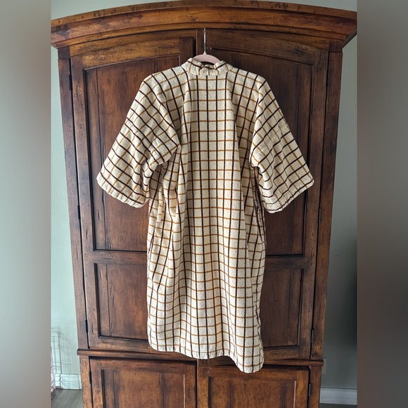 Vintage Heavyweight Terry Check Kimono Robe One Size - Picture 3 of 7